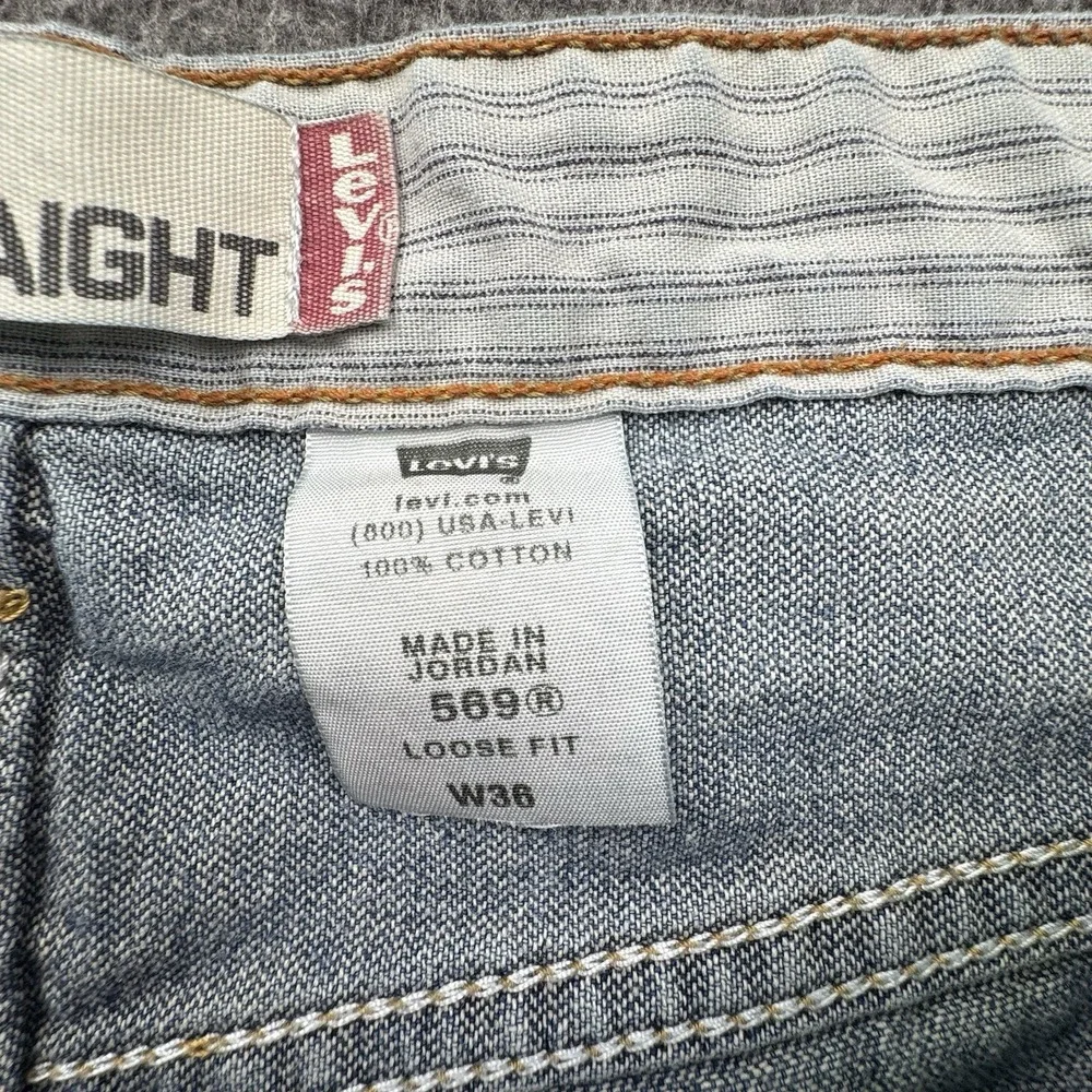 Levi's 569 Denim Jean Shorts Mens 36x11 Blue Loose Straight Baggy Loose Vtg Jort
